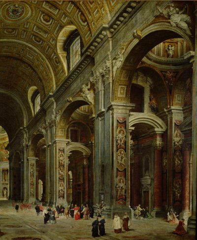 Cardinale Melchior de Polignac in visita a San Pietro a Roma (dettaglio) da Giovanni Paolo Pannini